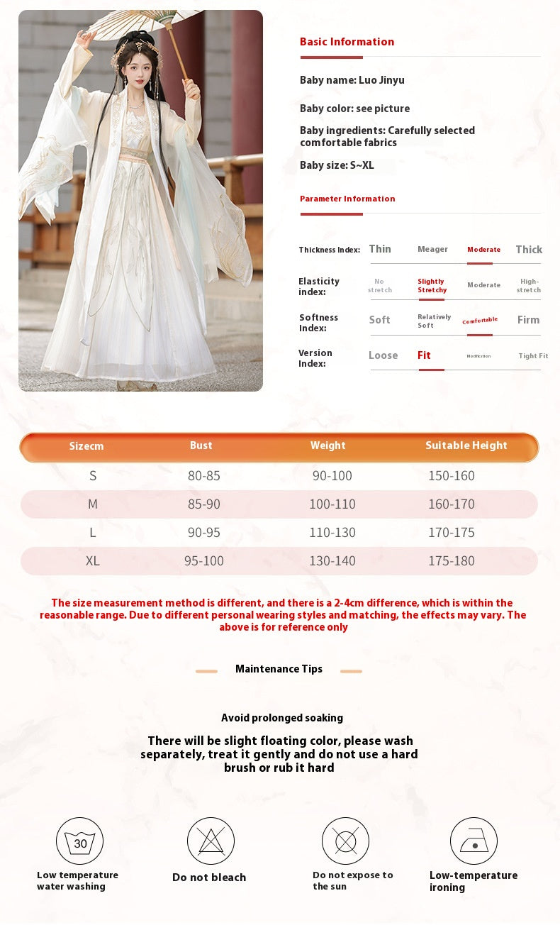 Fairy Song Hanfu Costume — Elegant Waist-Length Ru Skirt Outfit