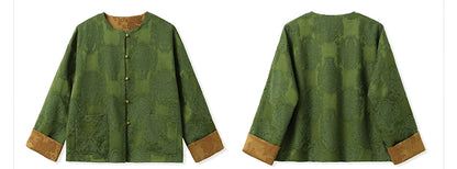 New Chinese Style Reversible Jacquard Elegant Top