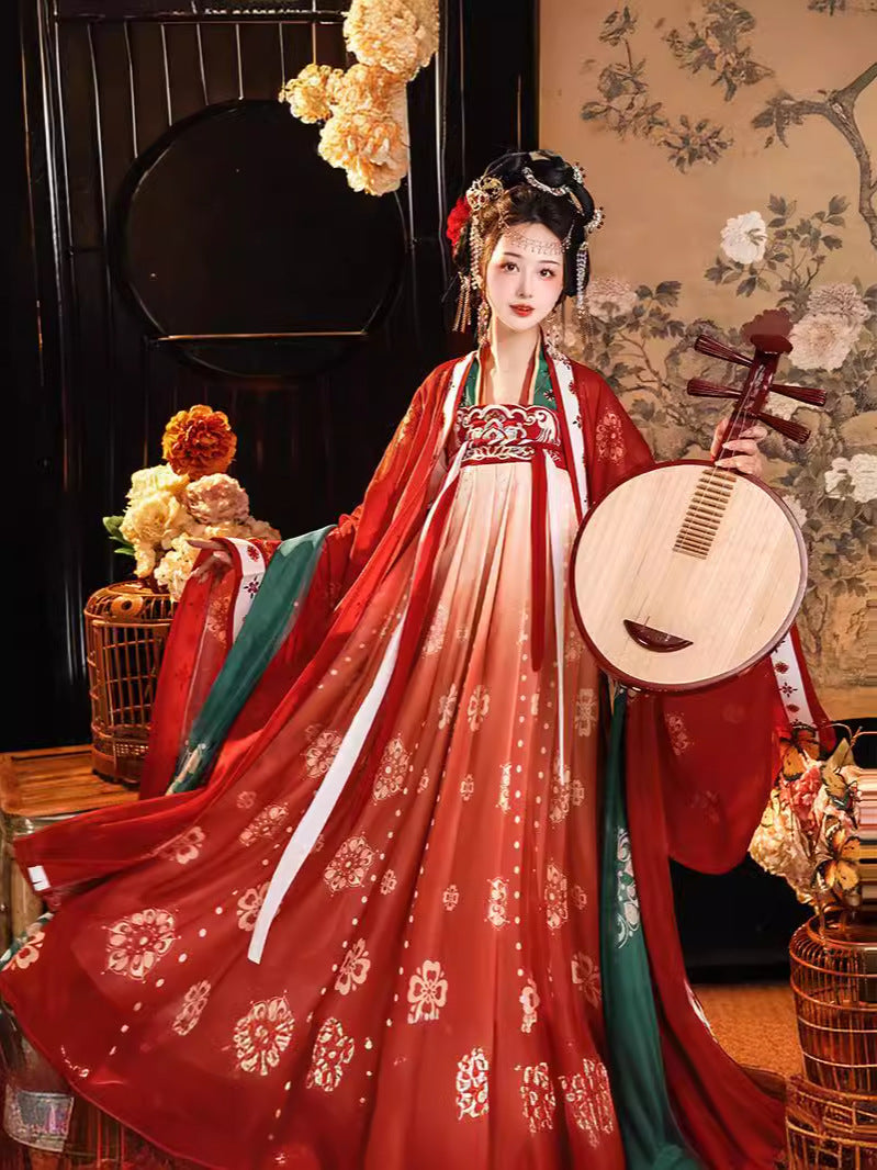 Tang Dynasty Hanfu Set — Princess & Empress Style Beizi Shirt & Qi Skirt