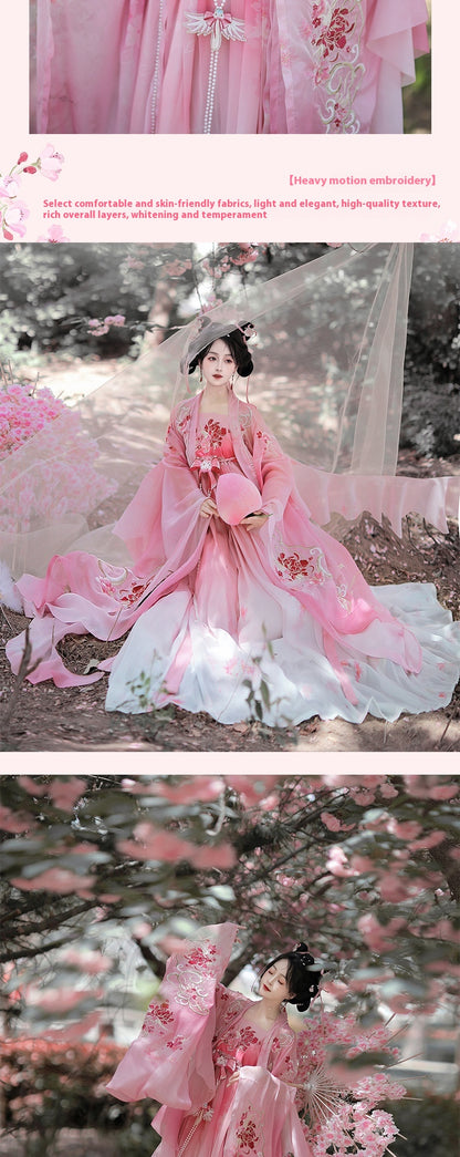 Oriental Ancient Hanfu Costume — Heavy Embroidery Summer Outfit