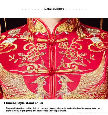 Xiuhe Wedding Dress Bride Plus Size Dragon Phoenix Gown Set