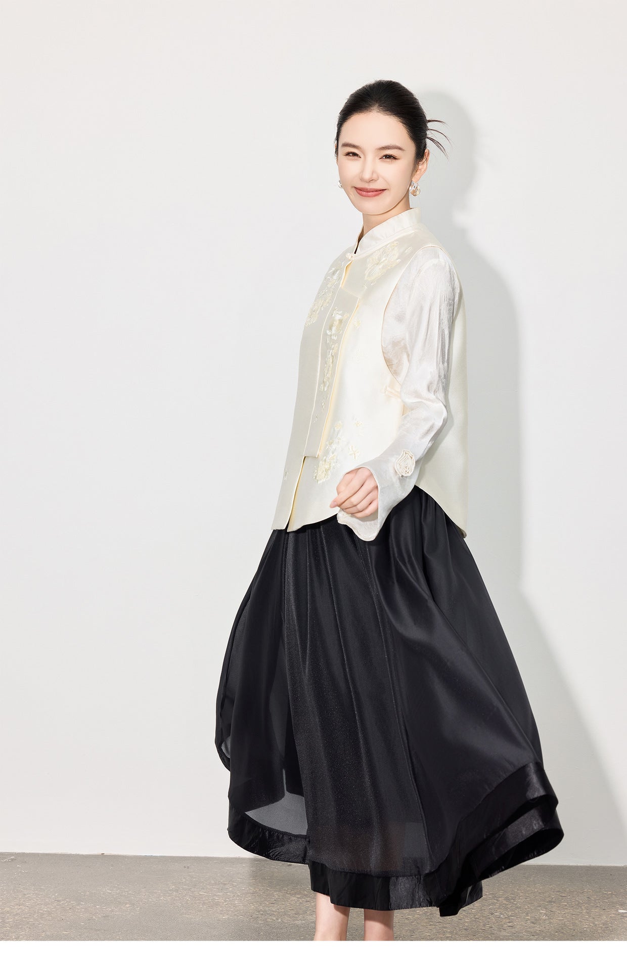 High-End Solid Color Long Skirt — Timeless A-Line Silhouette