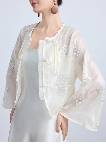 Elegant Sheer Embroidered Top