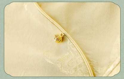 National Style Hanfu-Inspired Summer Set — Top & Pants for Children