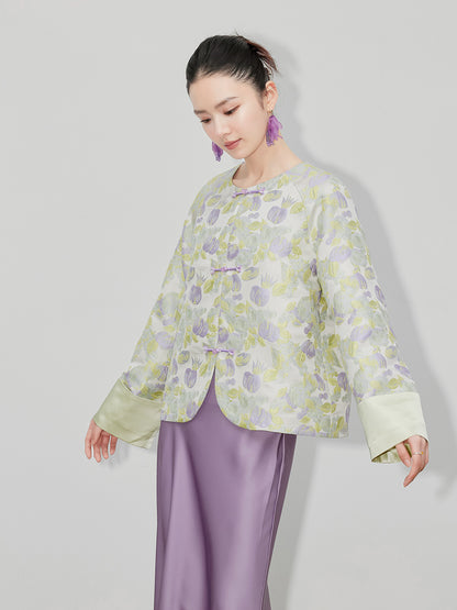 Autumn Women's Tulip Brocade Jacquard Elegant Jacket