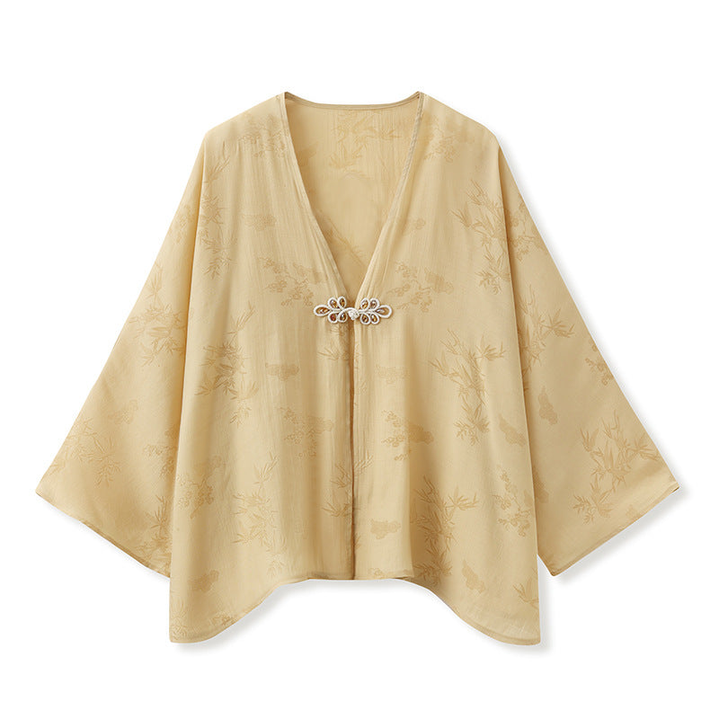 Elegant New Chinese Style High-End Women's Long Sleeve Loose Coat