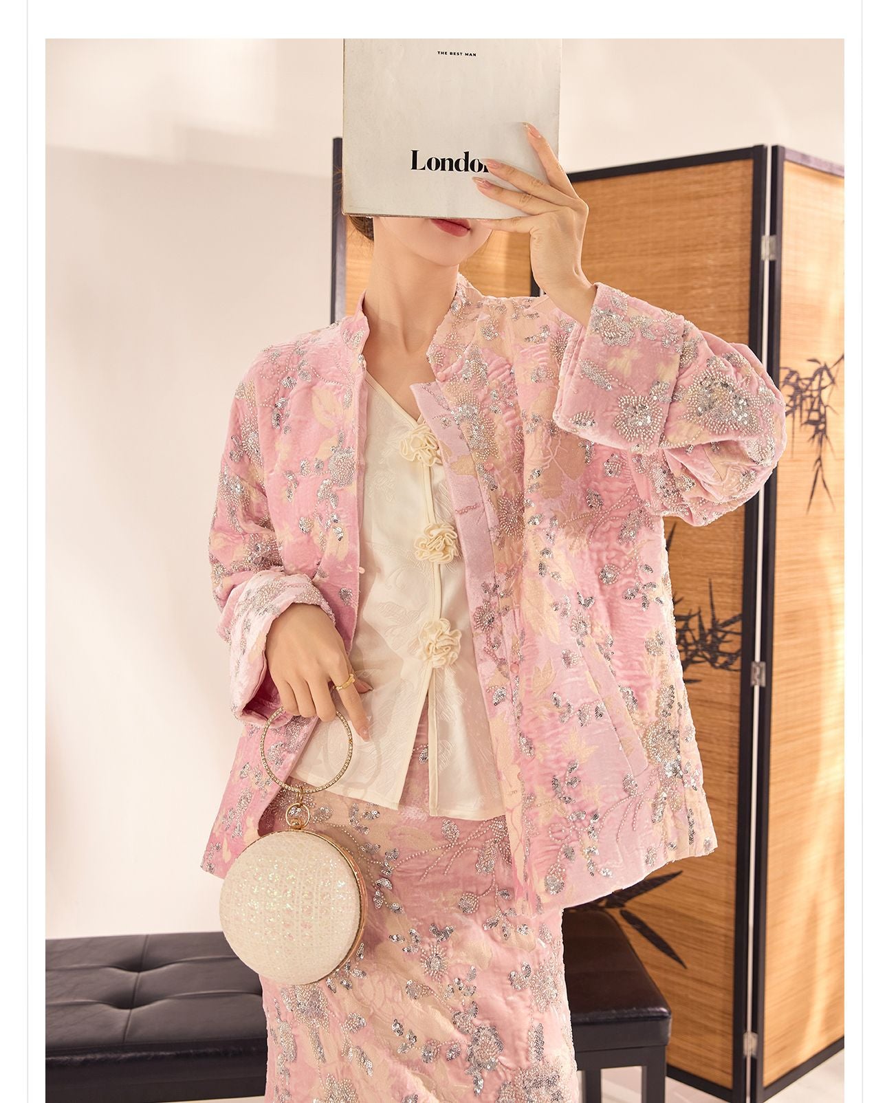 2026 Spring New Chinese Beaded Rayon Elegant Youthful Jacket