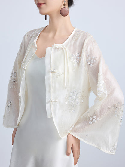 Elegant Sheer Embroidered Top