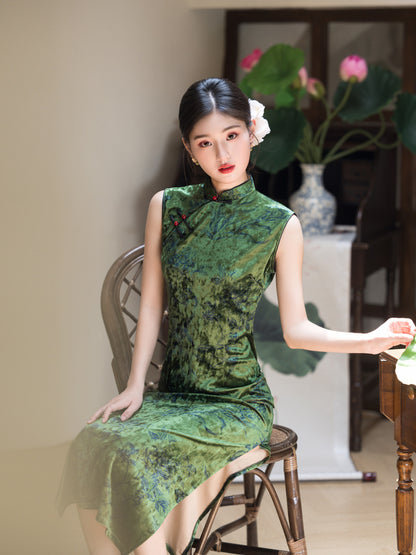 New Chinese Style Qipao – Classy Vintage Green Dress