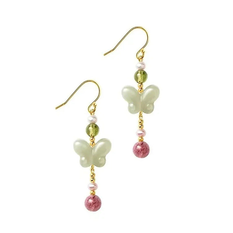 Chinese Style Butterfly Earrings — Hanfu Accessories Long Dangle Earrings