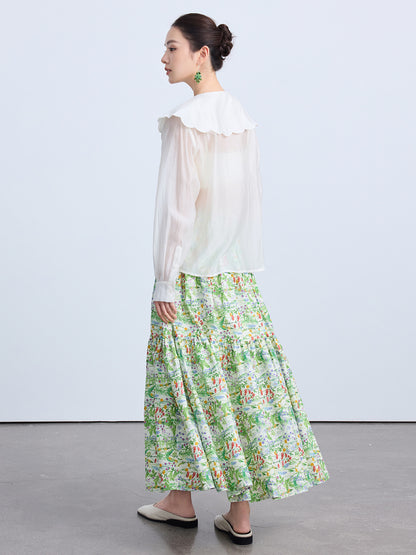 Chic Summer Floral Midi Skirt for Women