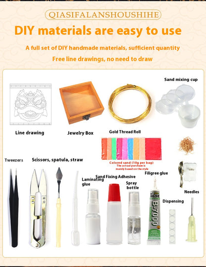 Handmade Cloisonné Enamel Jewelry Box DIY Kit — Chinese Style Craft Gift Set