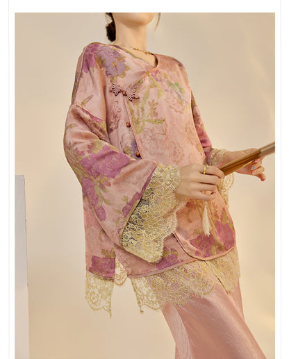 2025 New Chinese Style Light Luxury Jacket | Elegant Printed Rayon Women's Top