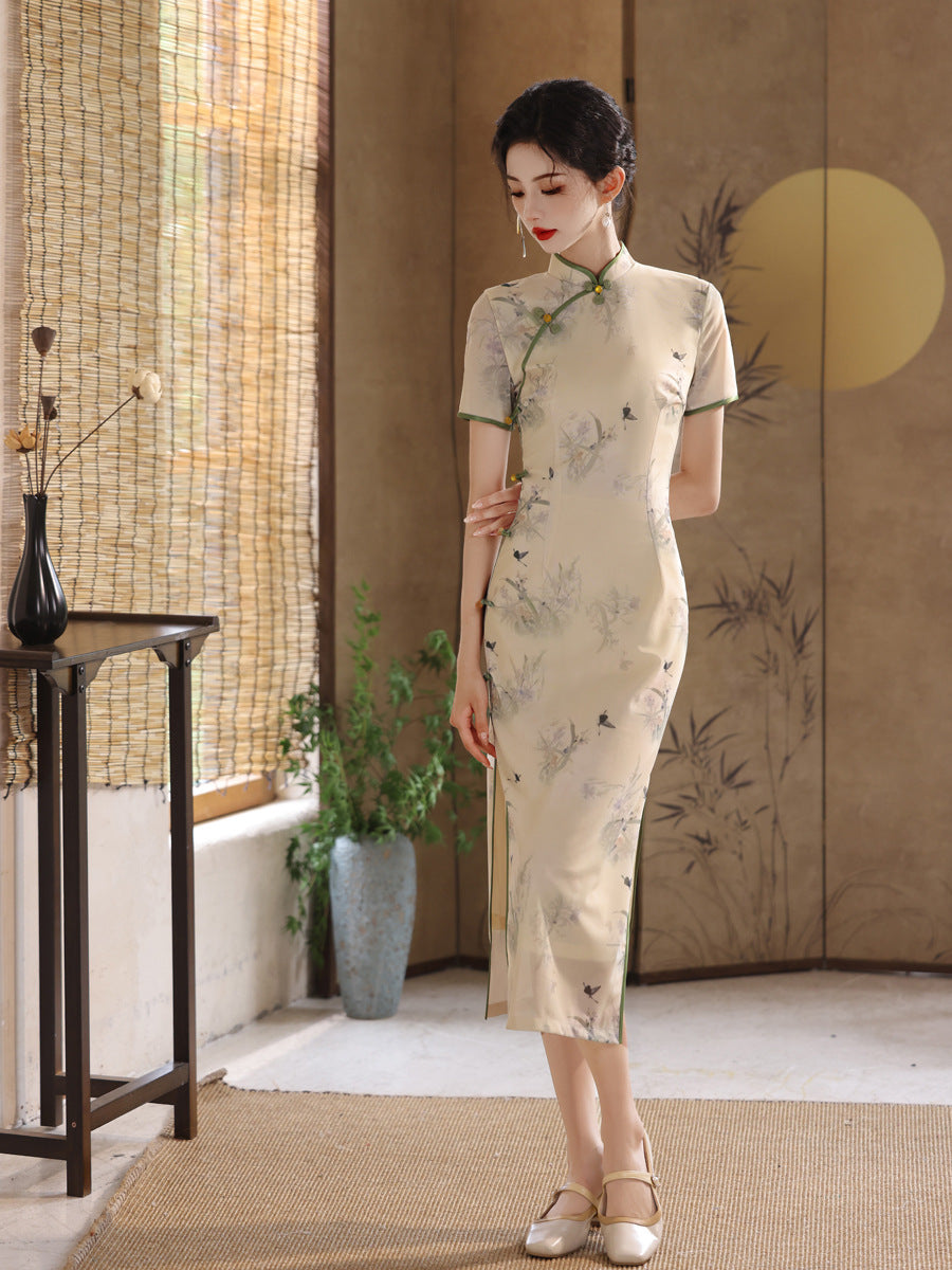 Elegant Youth Cheongsam – Sleeveless Retro High-End Dress