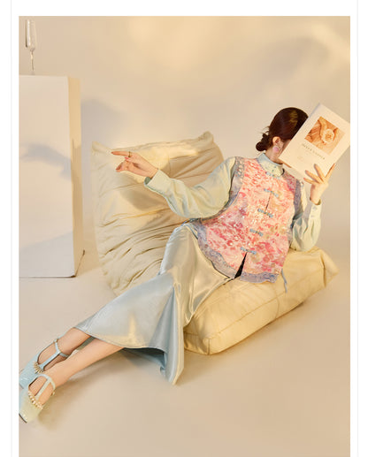 Jacquard Sequin Tank Top – Elegant National Style Women's Wear