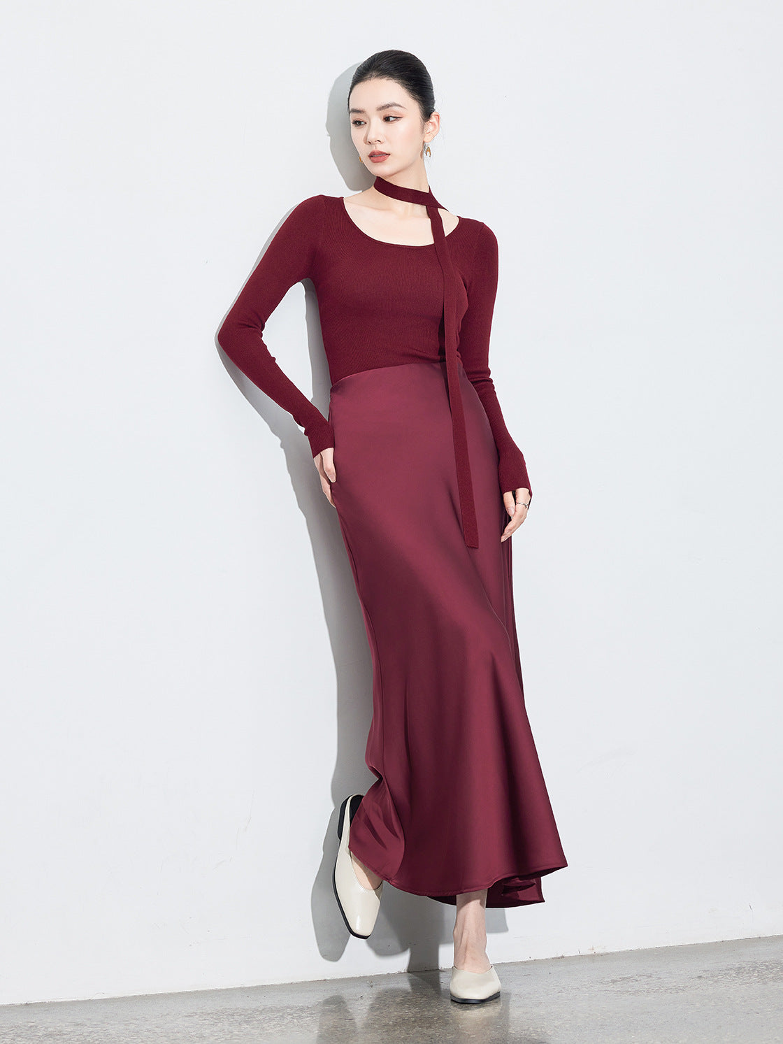 Chic High-End Acetate Midi Mermaid Skirt