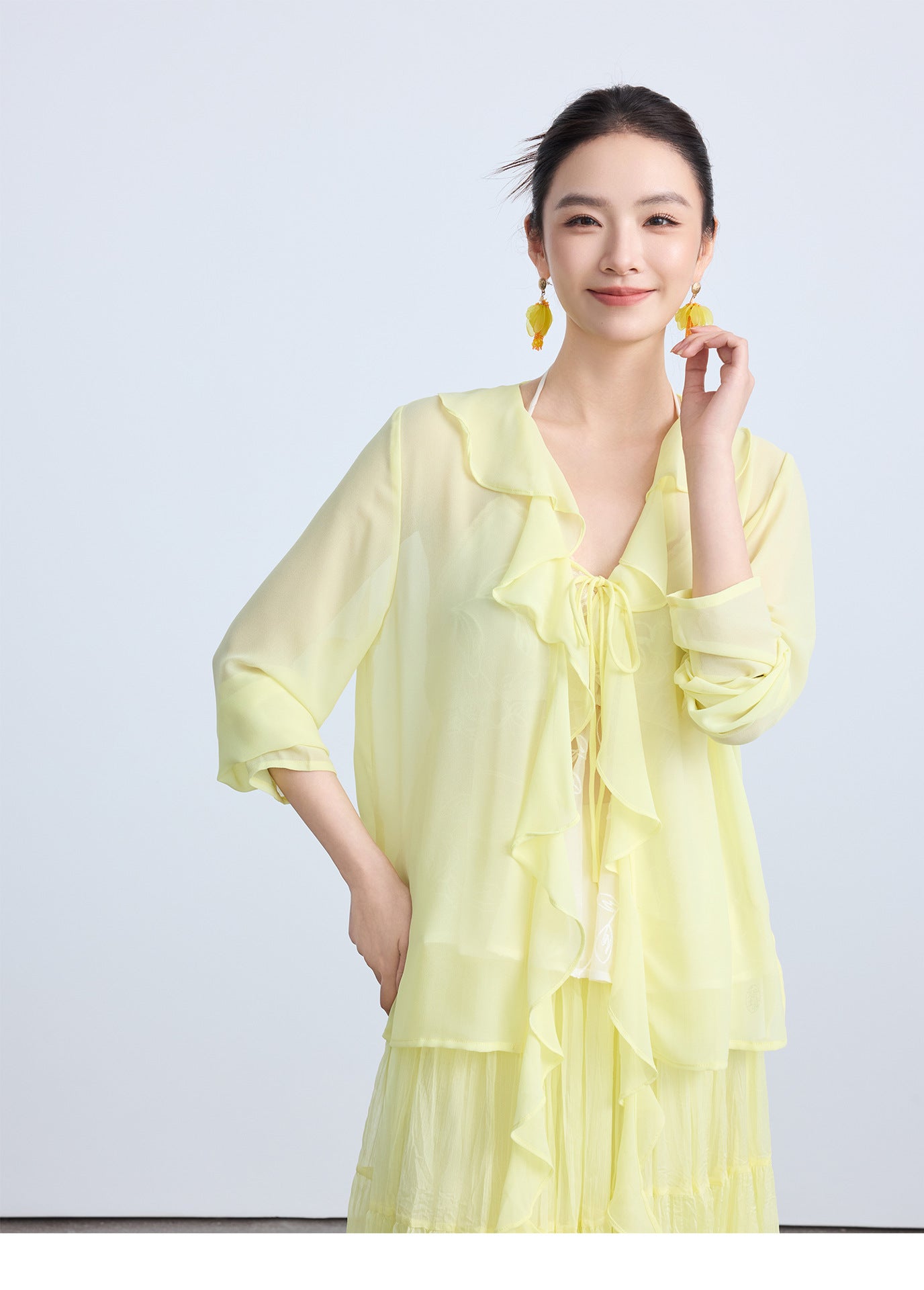 Lightweight Flowing Chinese Style Long Sleeve Top