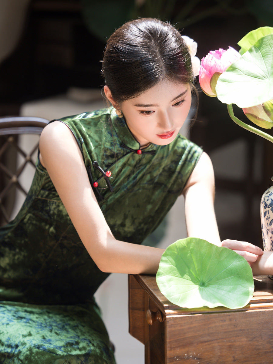 New Chinese Style Qipao – Classy Vintage Green Dress