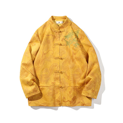 Mens Chinese Tang Suit Retro Hanfu Loose Plus Size Velvet Coat