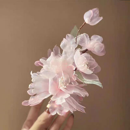 Pure Desire Powder Fairy Daily Silk Flower Hair Clip Side Clip Hanfu