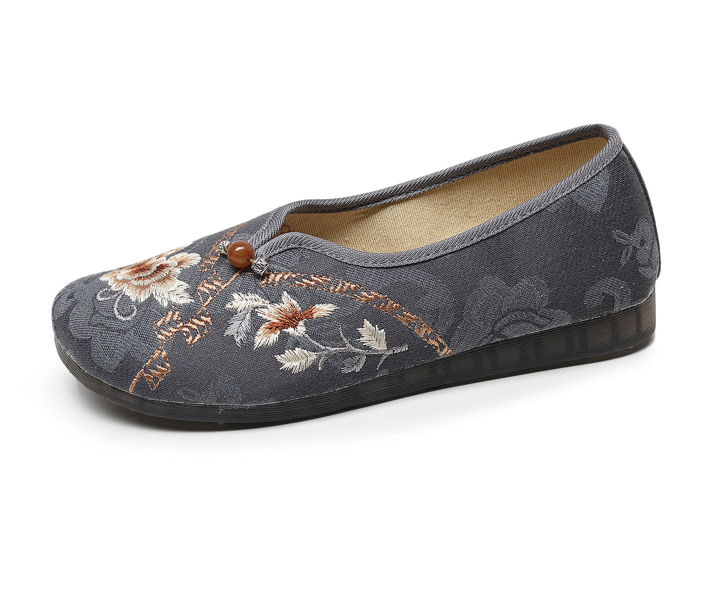 Old Beijing Style Women’s Flats — Retro Embroidered Costume Shoes