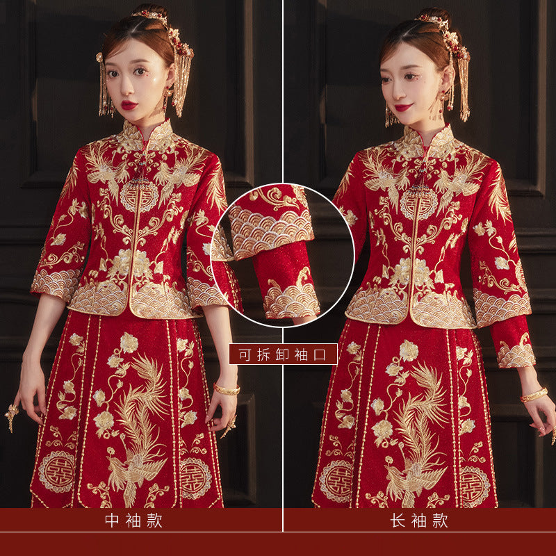 Xiuhe Wedding Dress Bride Slim Fit Chinese Wedding Couple Set
