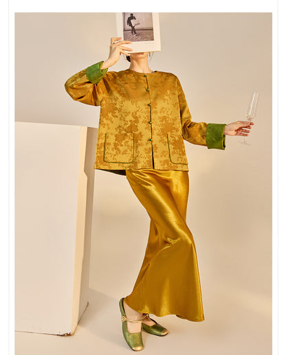 New Chinese Style Reversible Jacquard Elegant Top