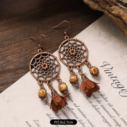 Vintage Boho Tassel Earrings — Niche Chinese Ethnic Long Drop Earrings