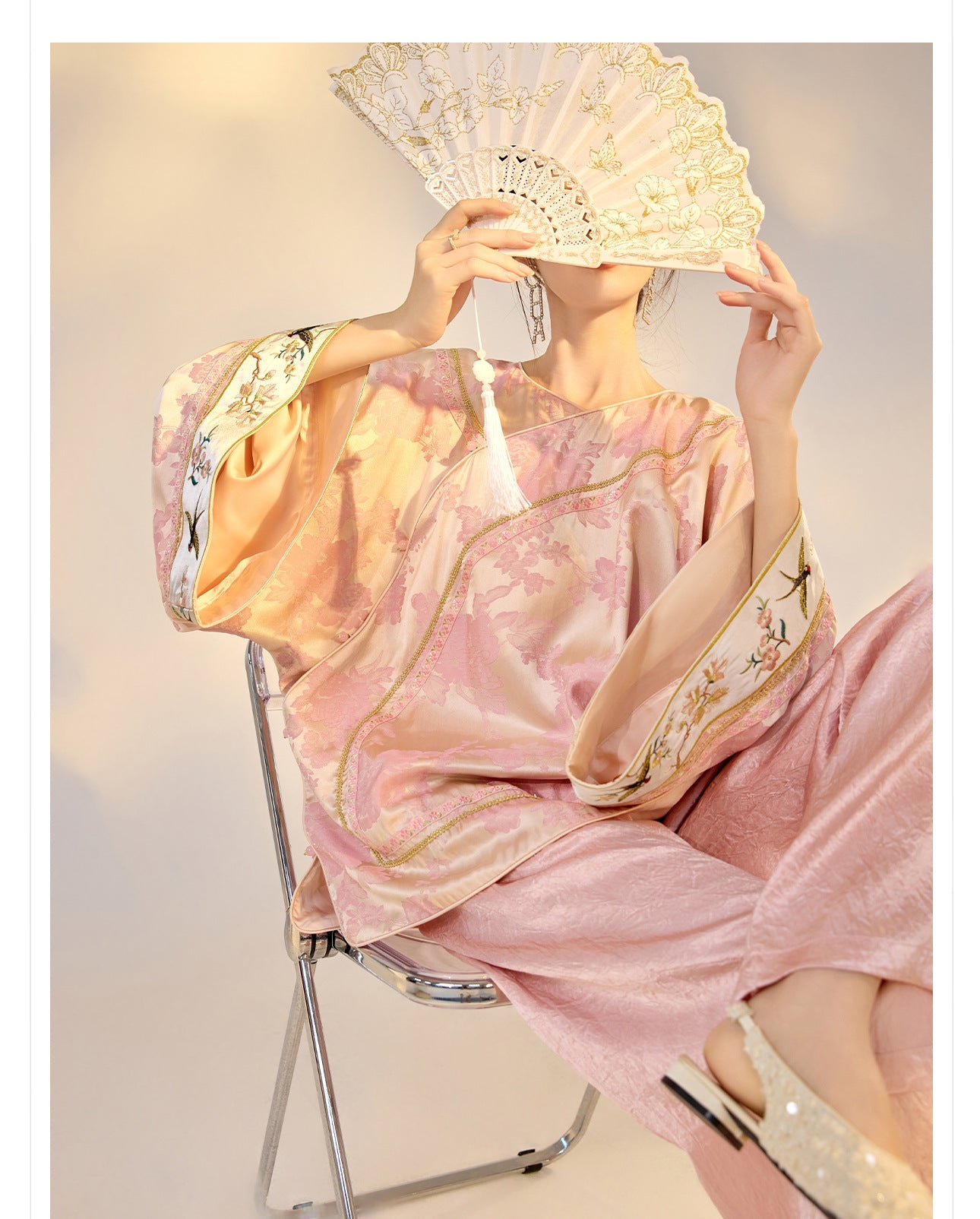 Elegant Jacquard Rayon Shirt New Chinese Style Loose Top