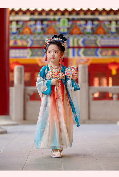 Girls’ Spring Autumn Hanfu | High-End Fairy Ru Skirt National Style Dress