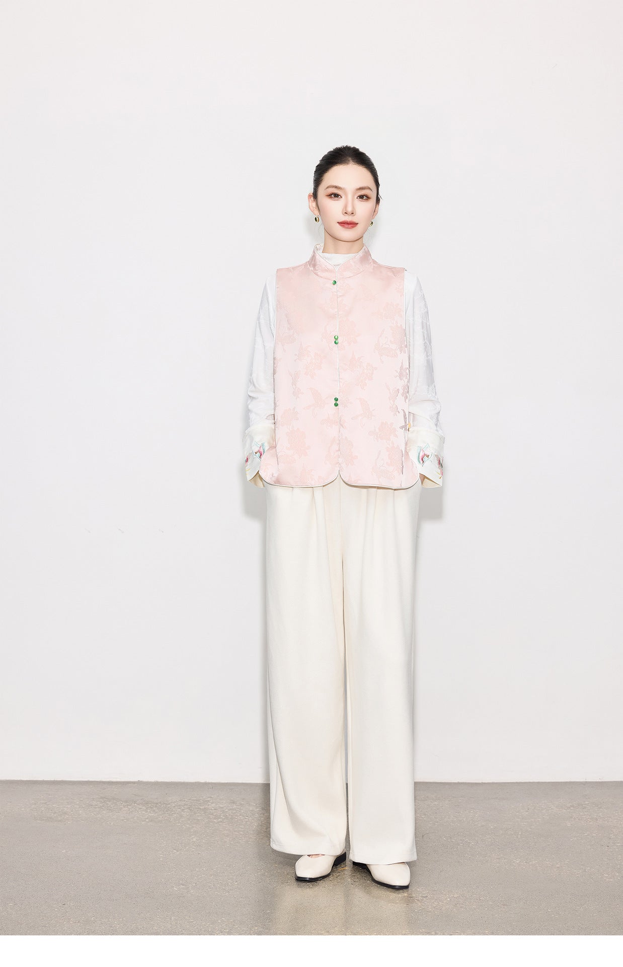 High-End Elegant Jacquard Vest Top for Women