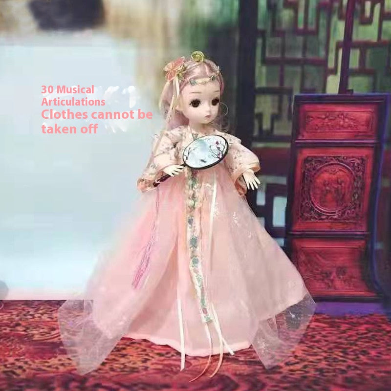 Ancient Style Hanfu Music Multi-Joint Cute Baby Light Singing Doll Figurine Girl Gift Children's Toy