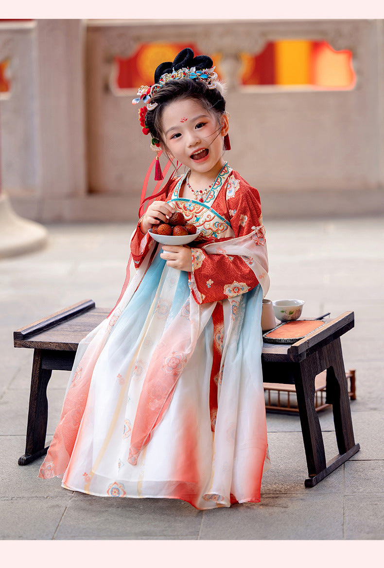 Girls’ Spring Autumn Hanfu | High-End Fairy Ru Skirt National Style Dress