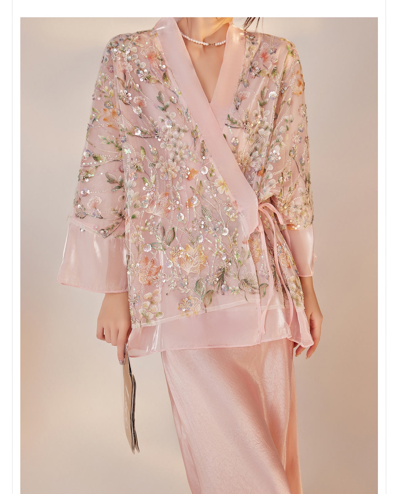 New Chinese Style Beaded Sequin Embroidered Light Luxury Elegant Top