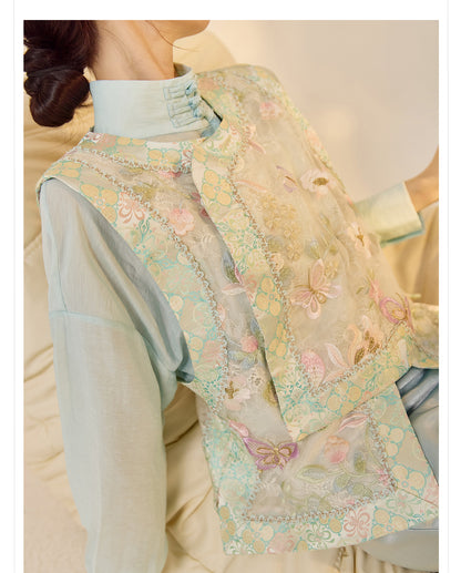 Embroidered Mulberry Silk Vest – New Chinese Style Women's Top