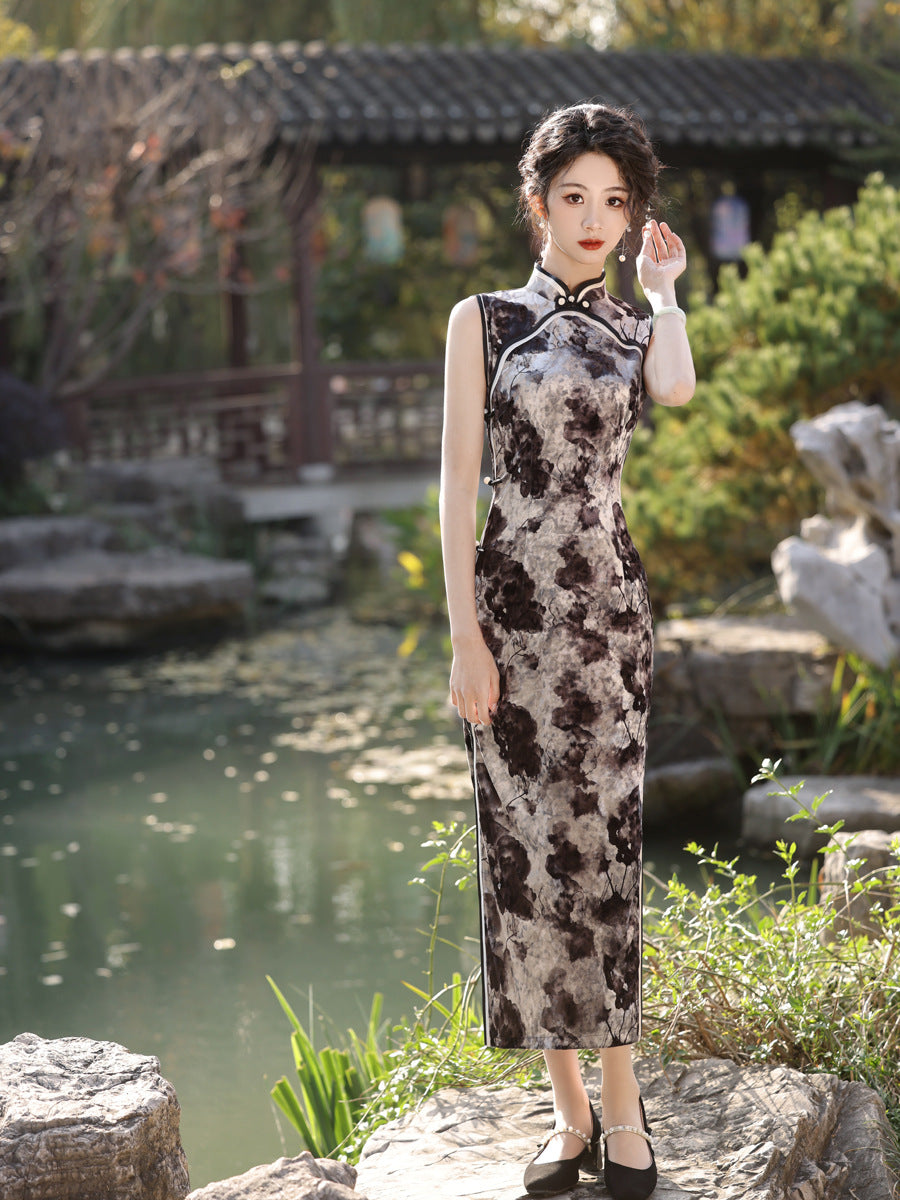 Elegant Sleeveless Cheongsam – Youth Retro High-End Dress