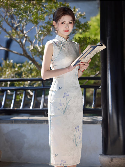 New Chinese Sleeveless Cheongsam – Elegant Jiangnan Retro Style