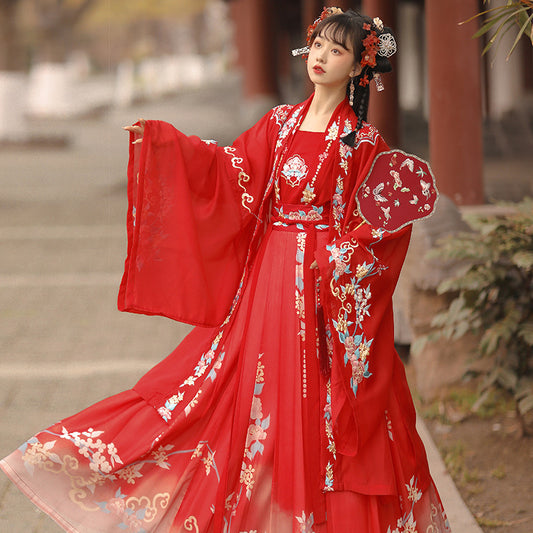 Fairy Hanfu Wedding Costume — Flowing Long Sleeve Ru Skirt Set
