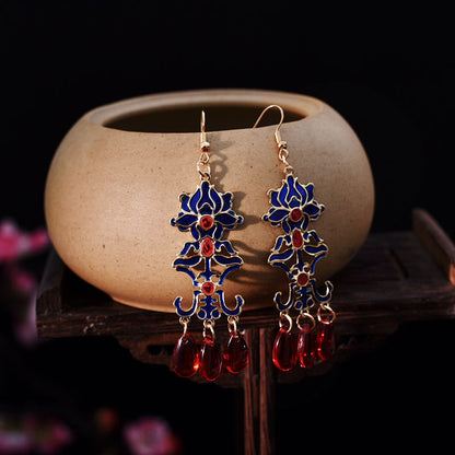 Burnt Blue Earrings | Ancient Style Tang Ming Dynasty Retro Hanfu Accessory