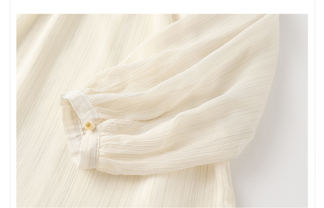 New Chinese Style Embroidered Mesh Shirt | Autumn Light Luxury Elegant Top