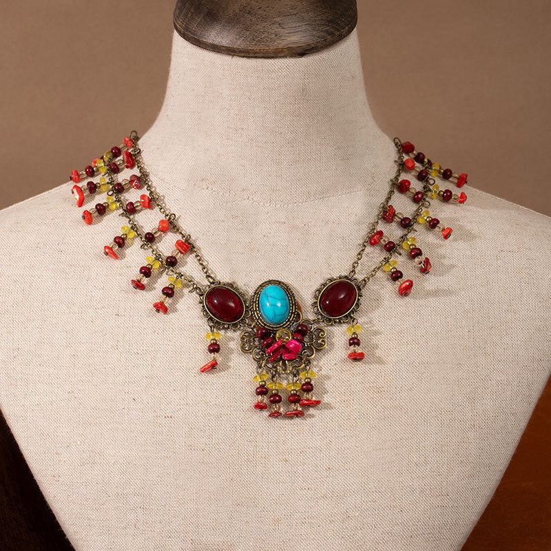 Exotic Ancient Style Hair Ornament Set | Hanfu Earrings Necklace Hair Accessory