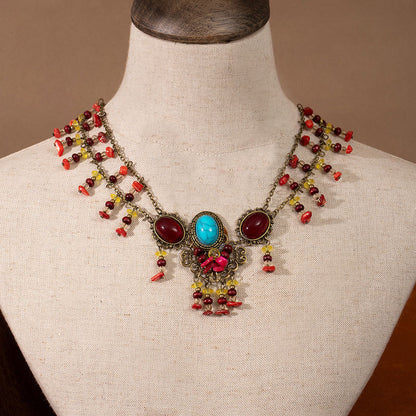 Exotic Ancient Style Hair Ornament Set | Hanfu Earrings Necklace Hair Accessory