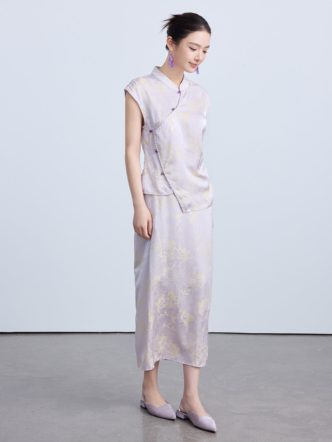 High-End Retro Jacquard Midi A-Line Skirt