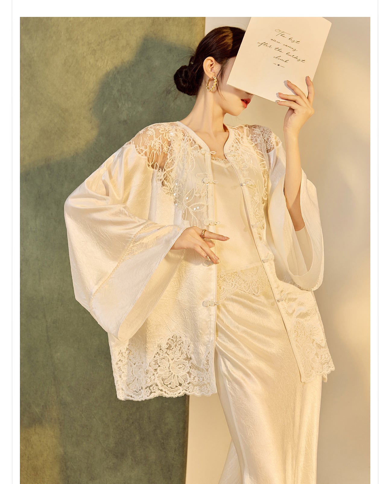 New Chinese Style Embroidered Jacket Skirt Set | Heavy Bead Lace Patchwork