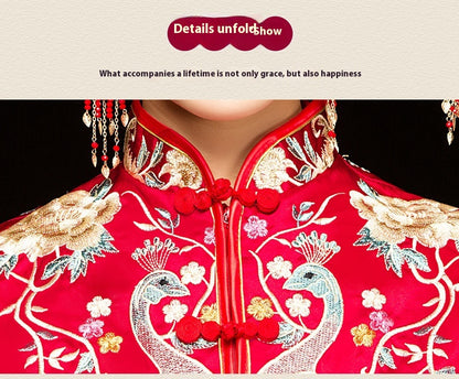 Chinese Wedding Xiuhe Dress Bride & Groom Plus Size Set