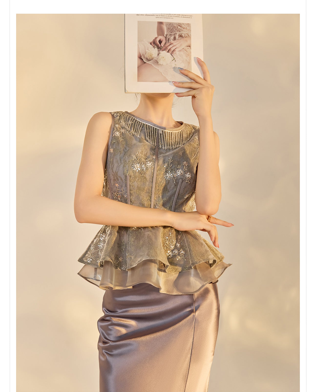 Elegant National Style Jacquard Beaded Embroidery Women's Set