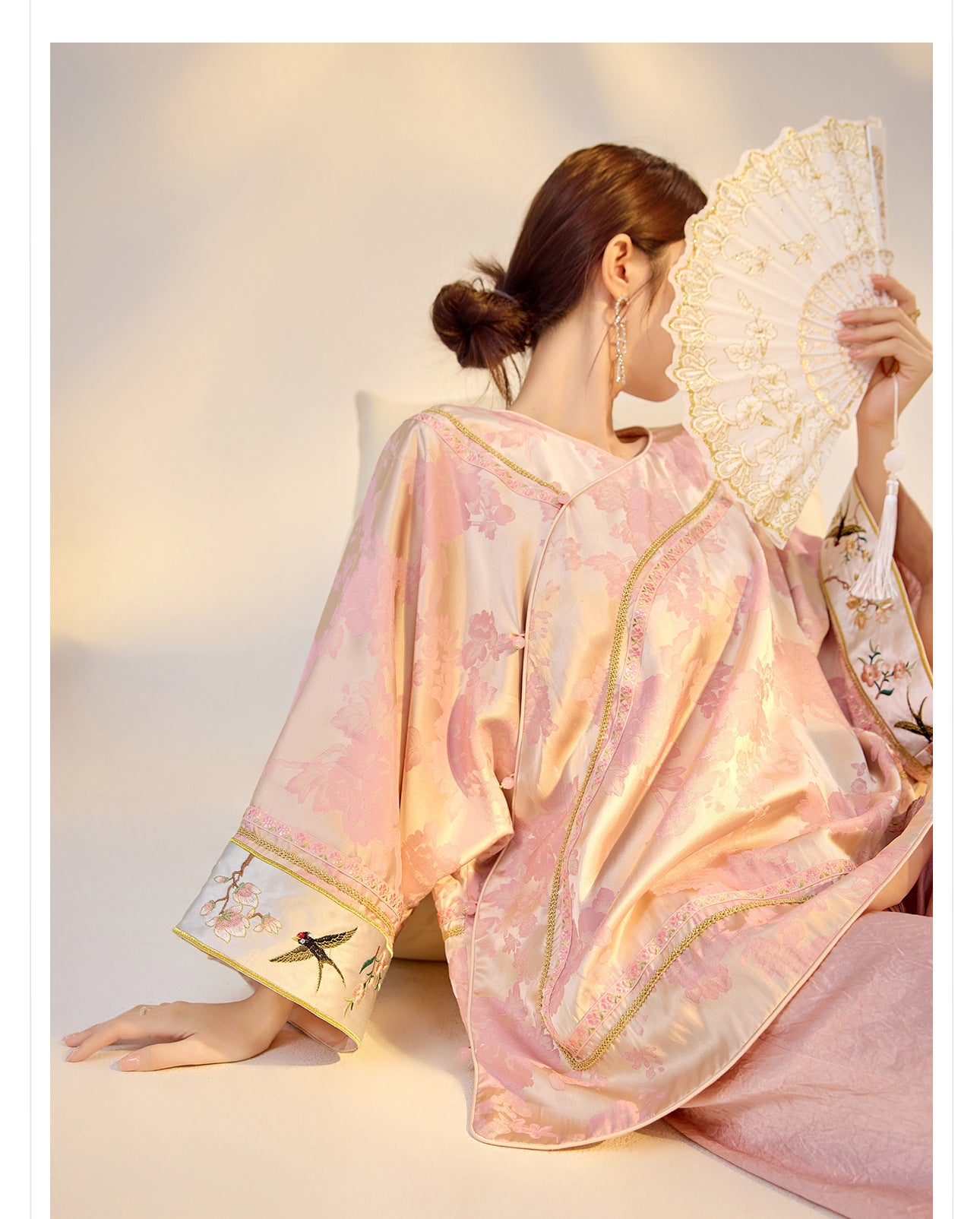 Elegant Jacquard Rayon Shirt New Chinese Style Loose Top