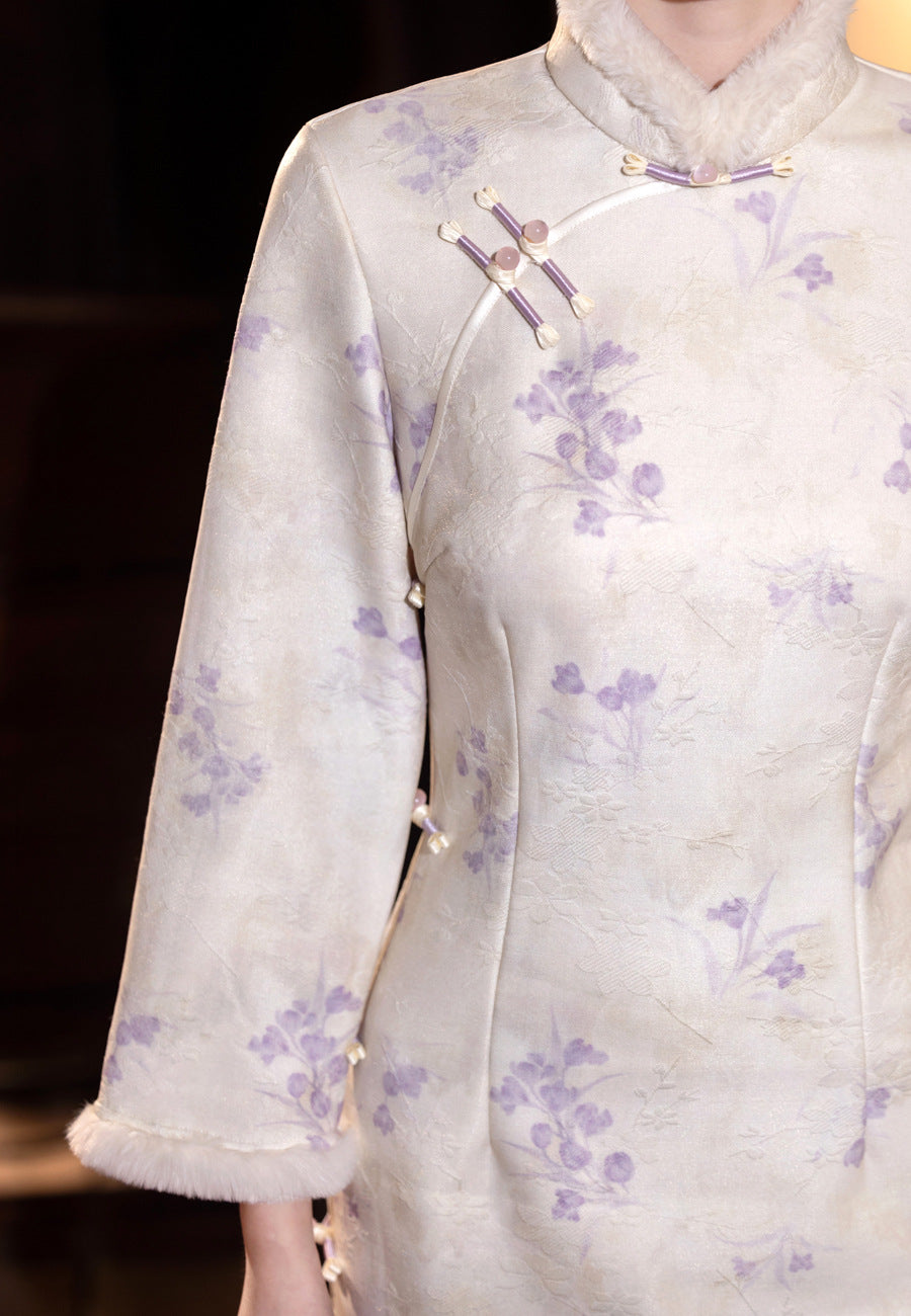 Elegant Improved Qipao – New Chinese Gentle Retro Winter Style