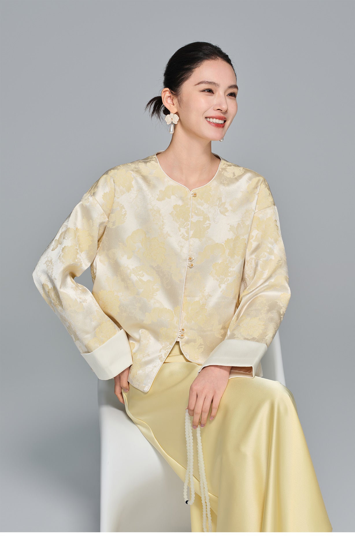 Slimming Jacquard Women's Jacket