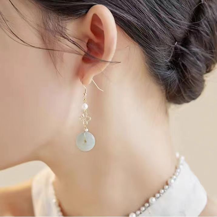 Peace Buckle Tassel Earrings | 2025 New Chinese Style Silver Plated Jewelry